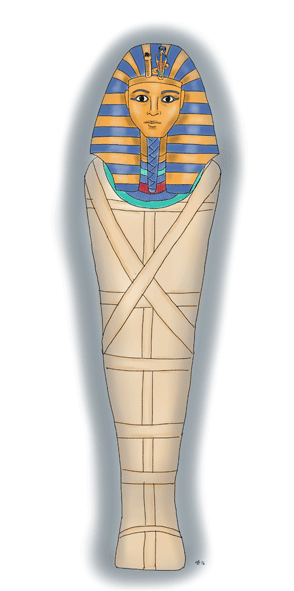 the back of mummy gold mask clipart